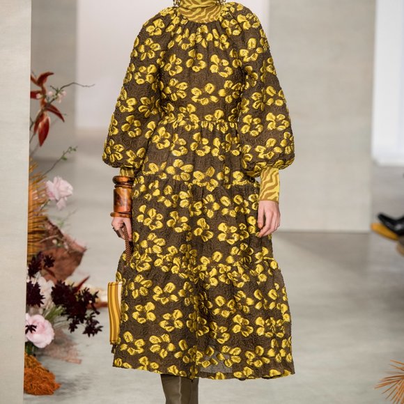 Ulla Johnson Puff Sleeve Silk-blend 'Allegra'Jacquard Dress